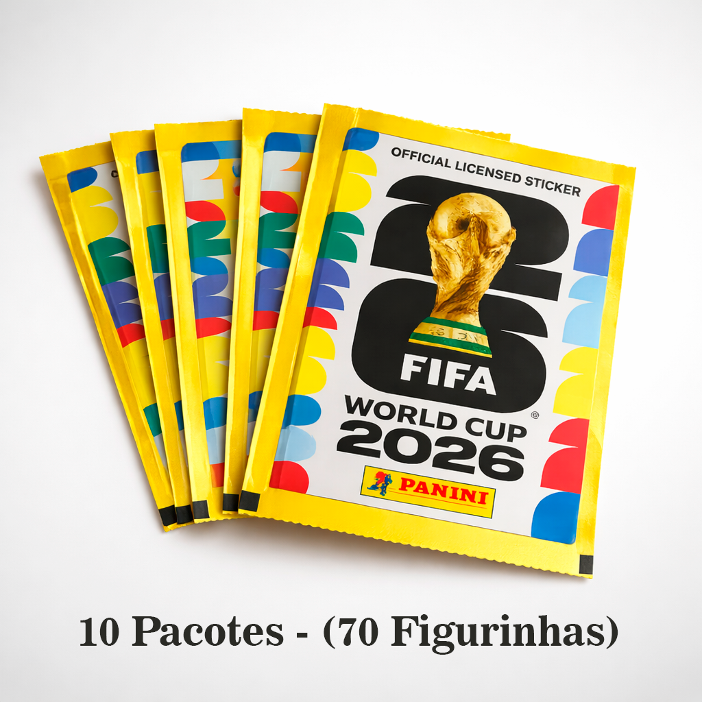 10 Pacotes de Figurinhas (70 Unidades)- Álbum Word Cup 2026